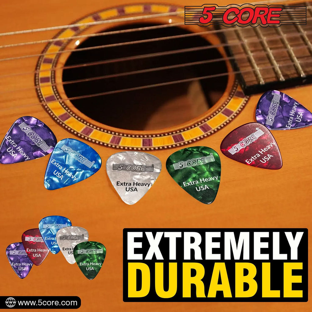 5Core Guitar Picks 1.2mm Celluloid Extra Heavy Gauge Pick - Acoustic