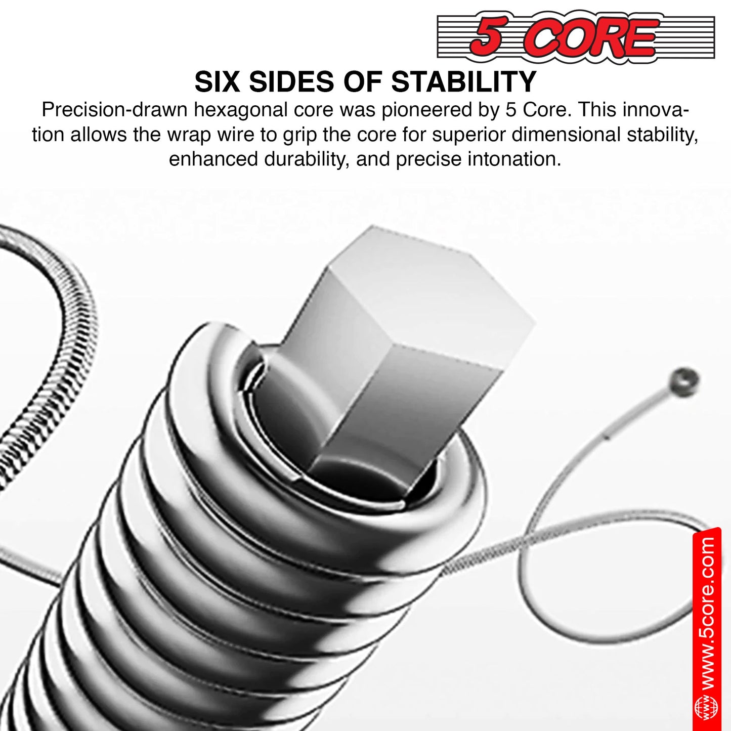 5 Core Electric Guitar Strings for 6 String Guitars Nickel Plated
