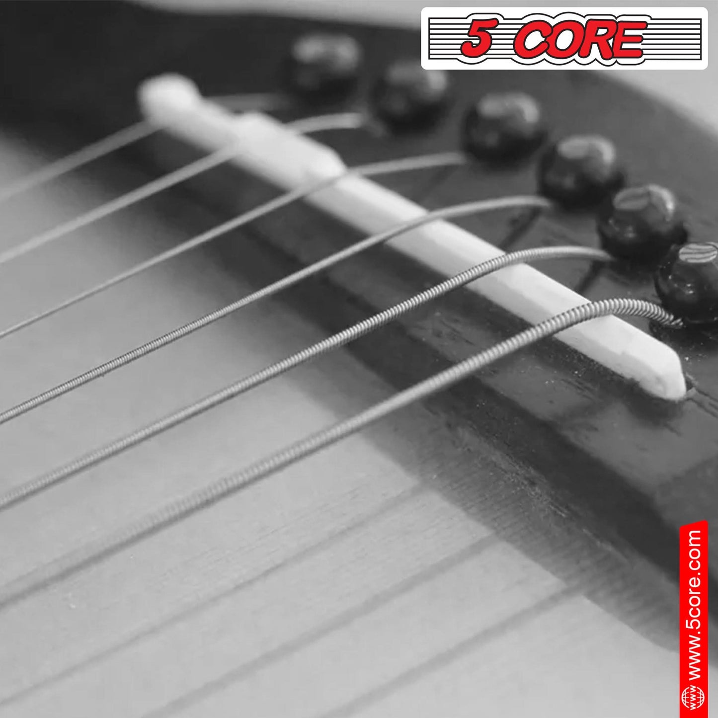 5 Core Acoustic Guitar 6 String Set Light Gauge Steel Carbon Core