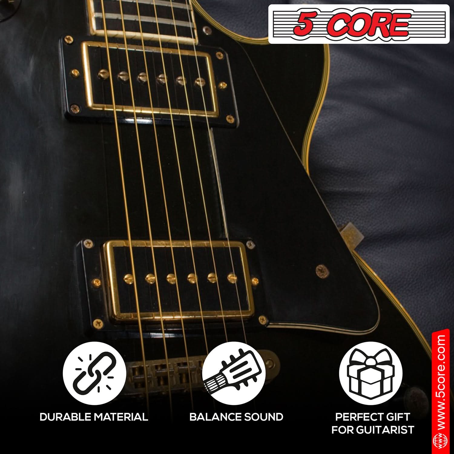 5 Core Acoustic Guitar 6 String Set Medium Gauge Steel Carbon Core