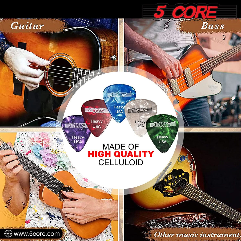 5Core Guitar Picks 0.96mm Celluloid Heavy Gauge Pick - Acoustic