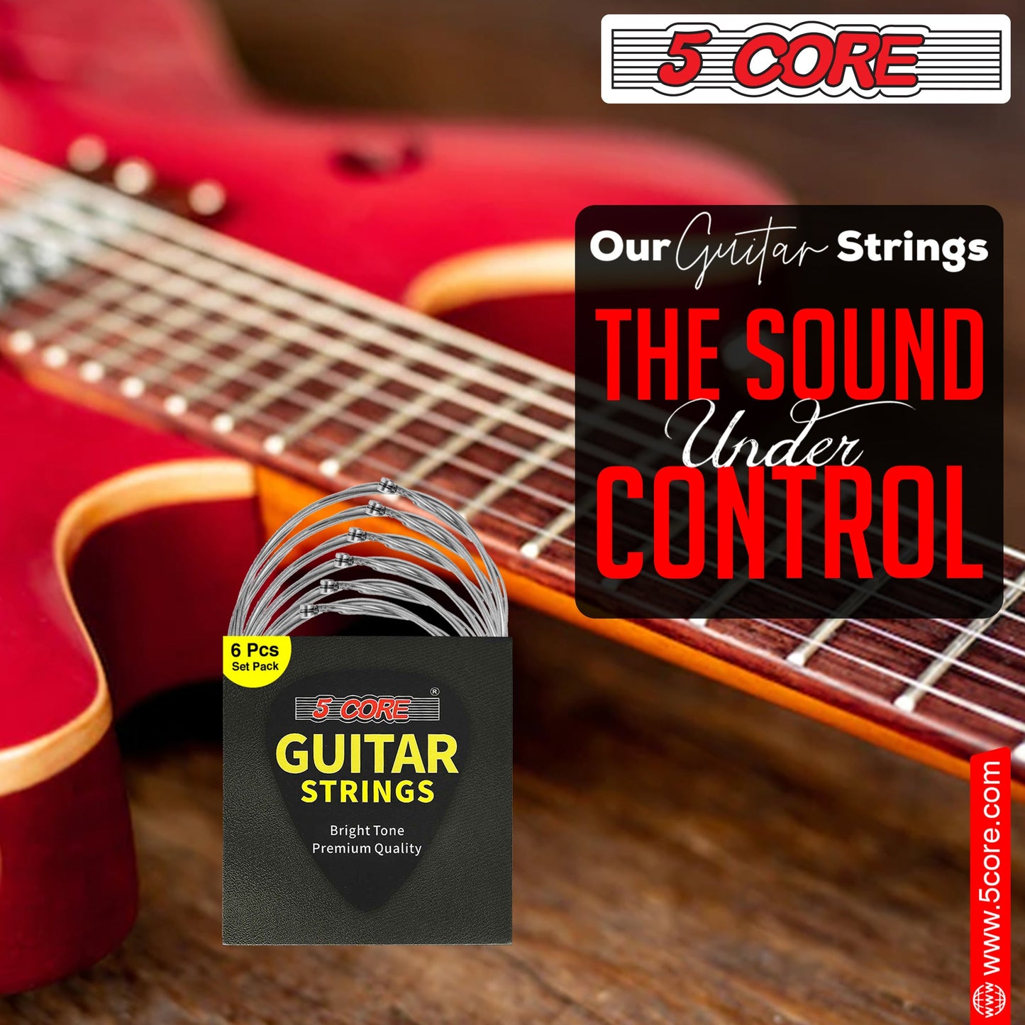 5 Core Electric Guitar Strings for 6 String Guitars Nickel Plated