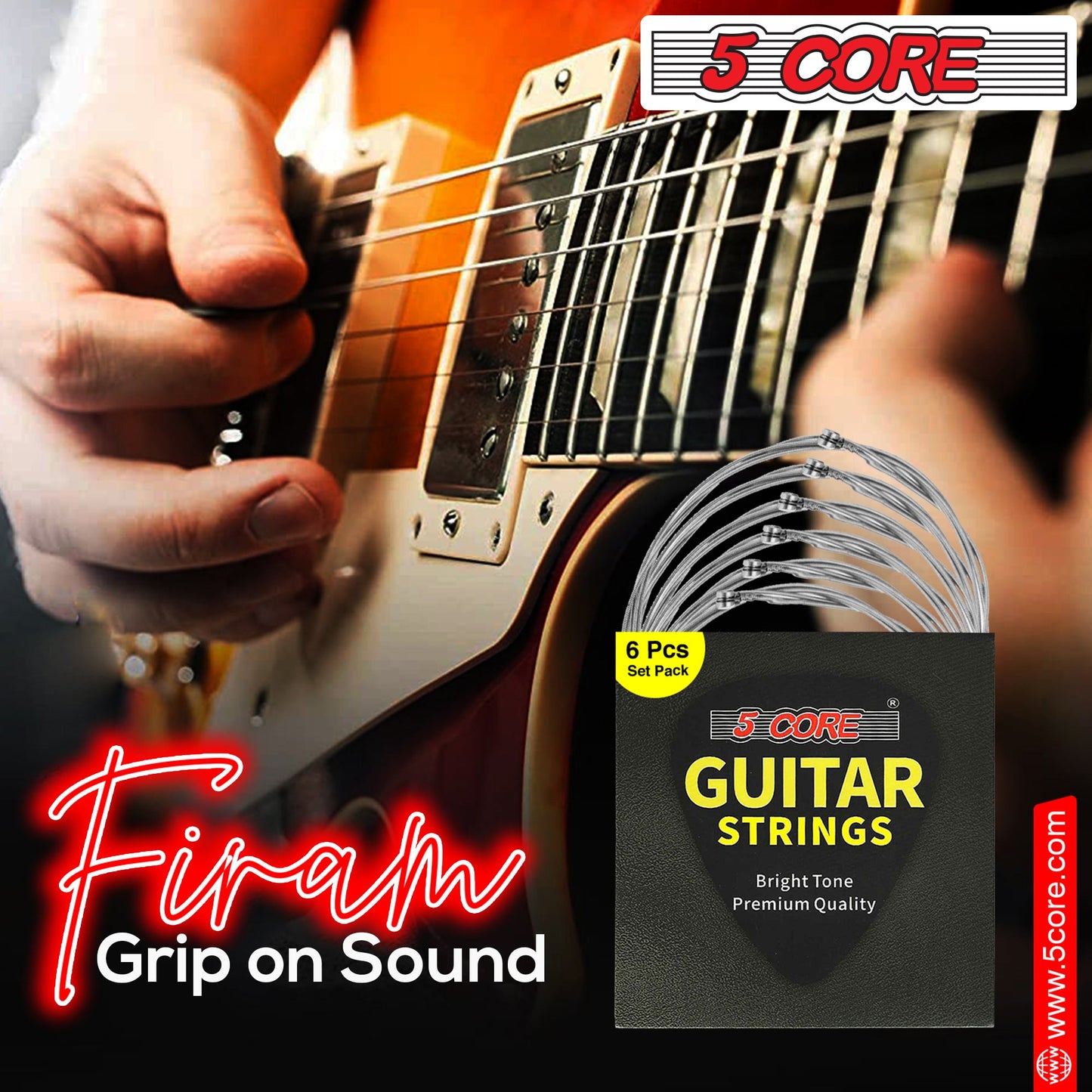 5 Core Electric Guitar Strings for 6 String Guitars Nickel Plated