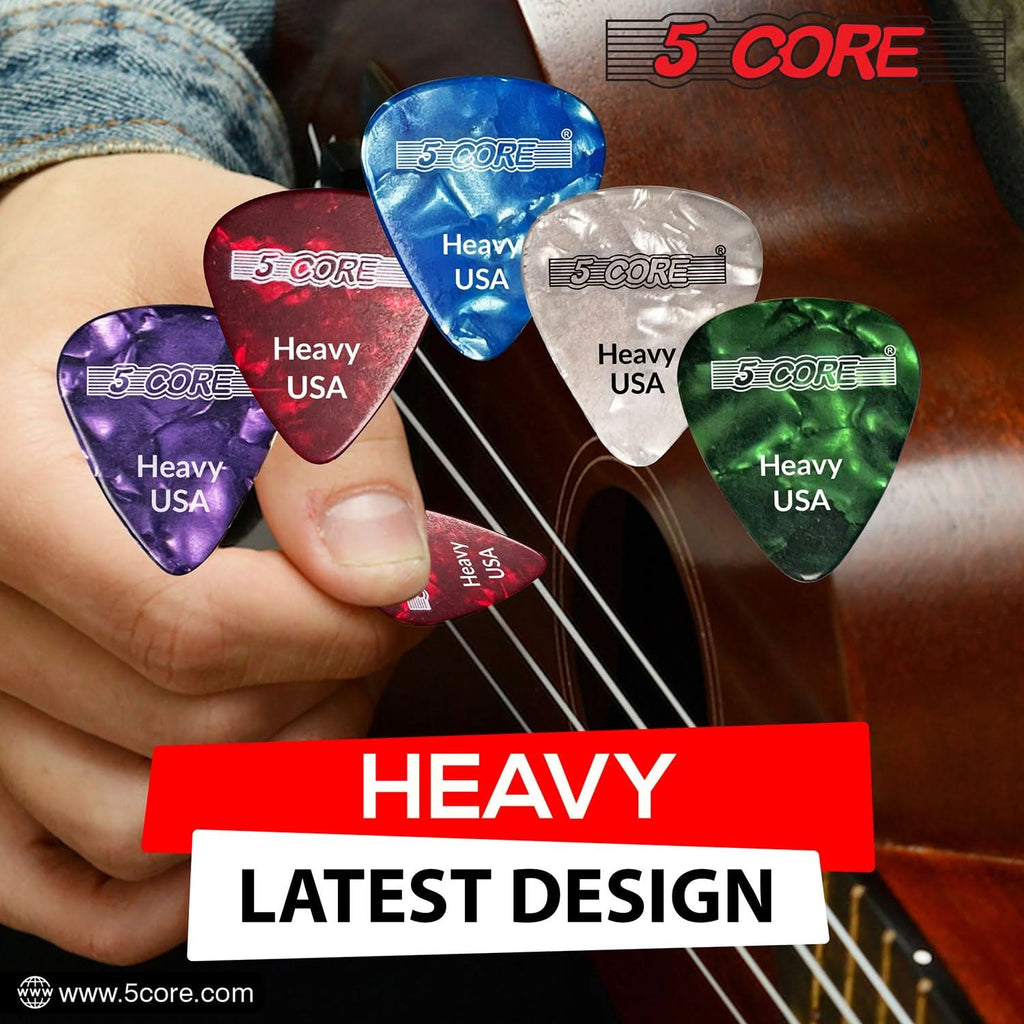 5Core Guitar Picks 0.96mm Celluloid Heavy Gauge Pick - Acoustic