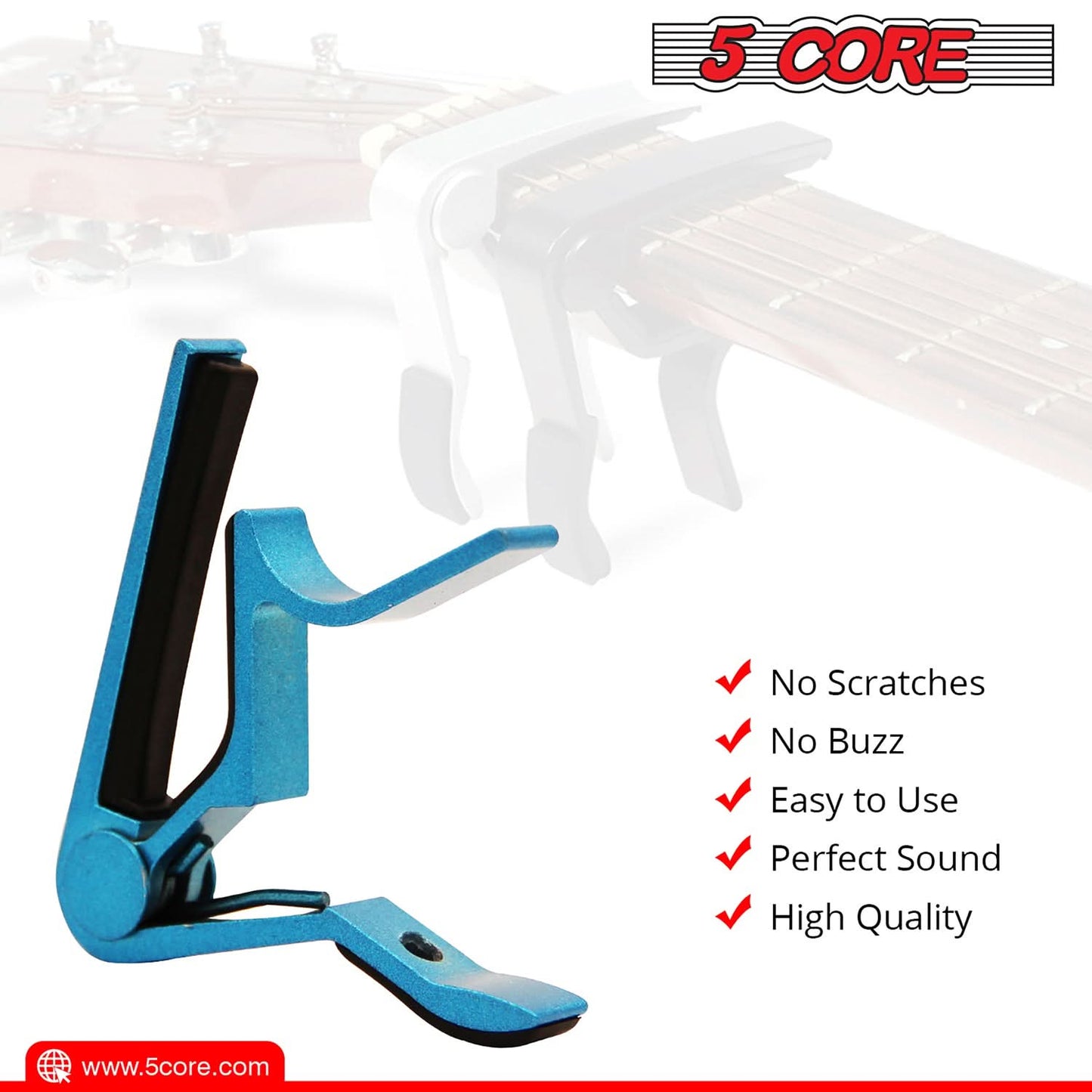 5Core Capo Acoustic Electric Guitar 6 String Kapo Clip For Banjo