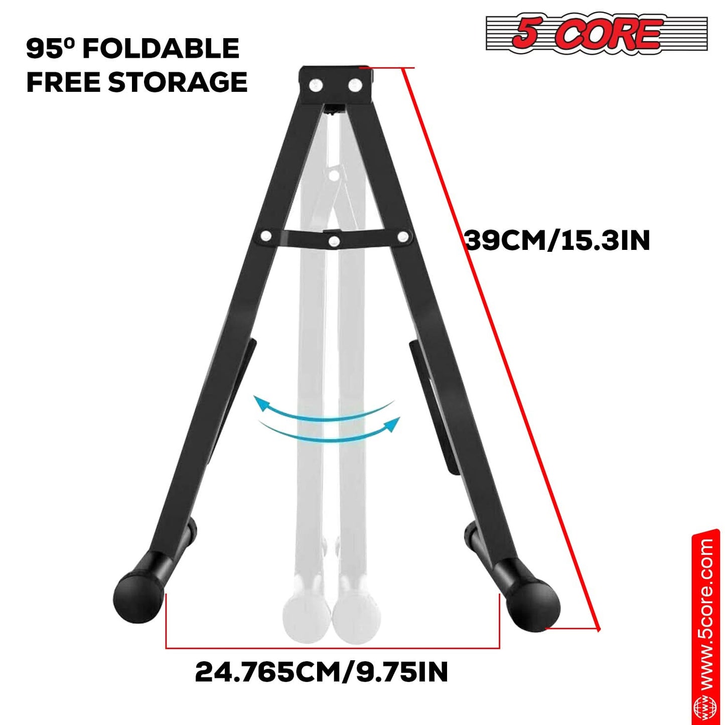 5 Core Guitar Stand A Frame Shape w Soft Foam Arm Non Slip Rubber for