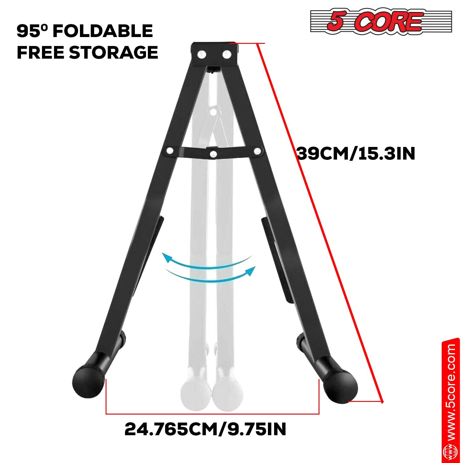 5 Core Guitar Stand A Frame Shape w Soft Foam Arm Non Slip Rubber for