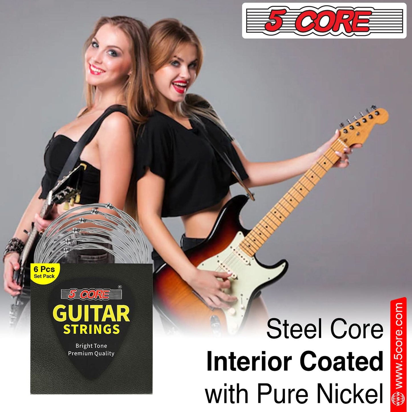 5 Core Electric Guitar Strings for 6 String Guitars Nickel Plated