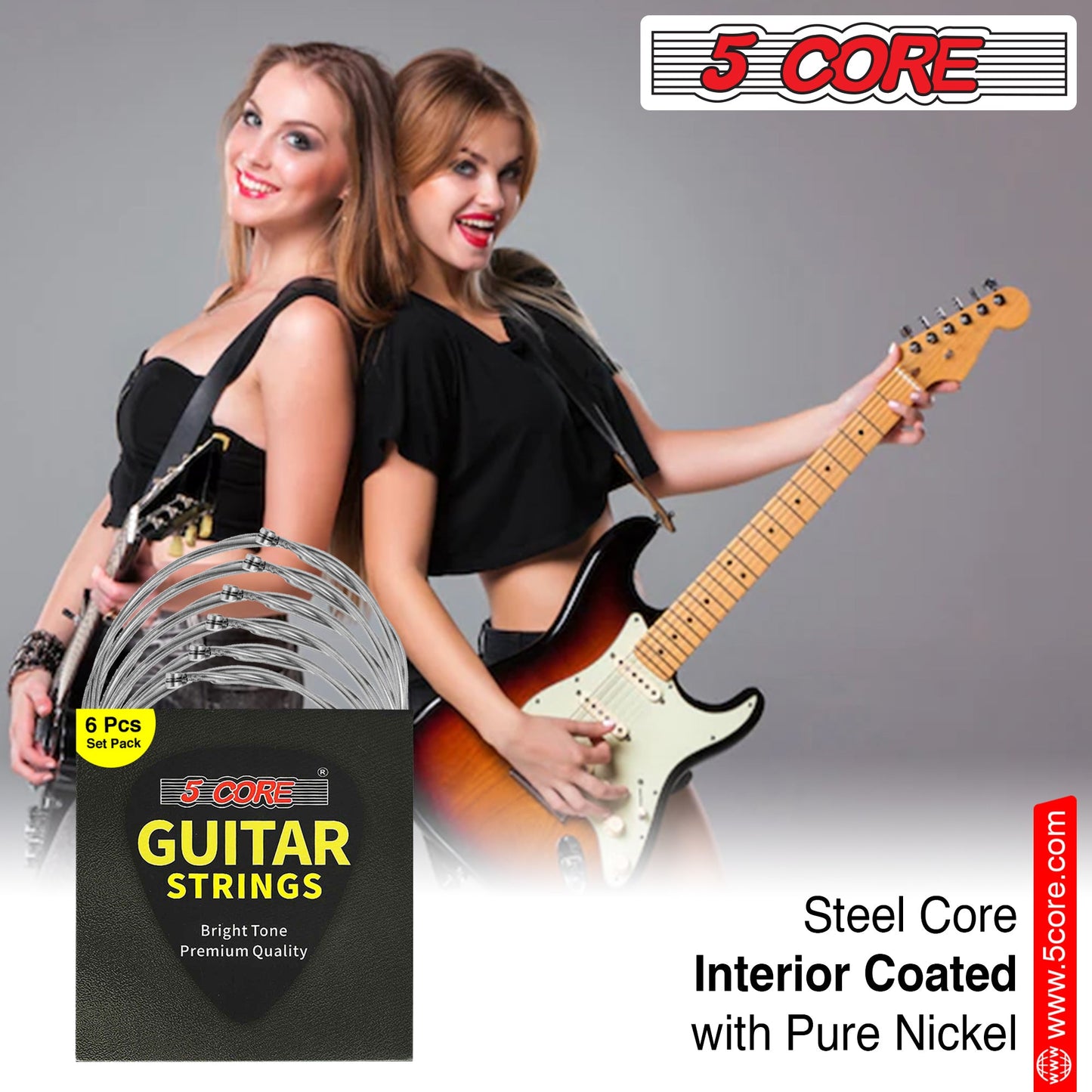 5 Core Electric Guitar Strings for 6 String Guitars Nickel Plated