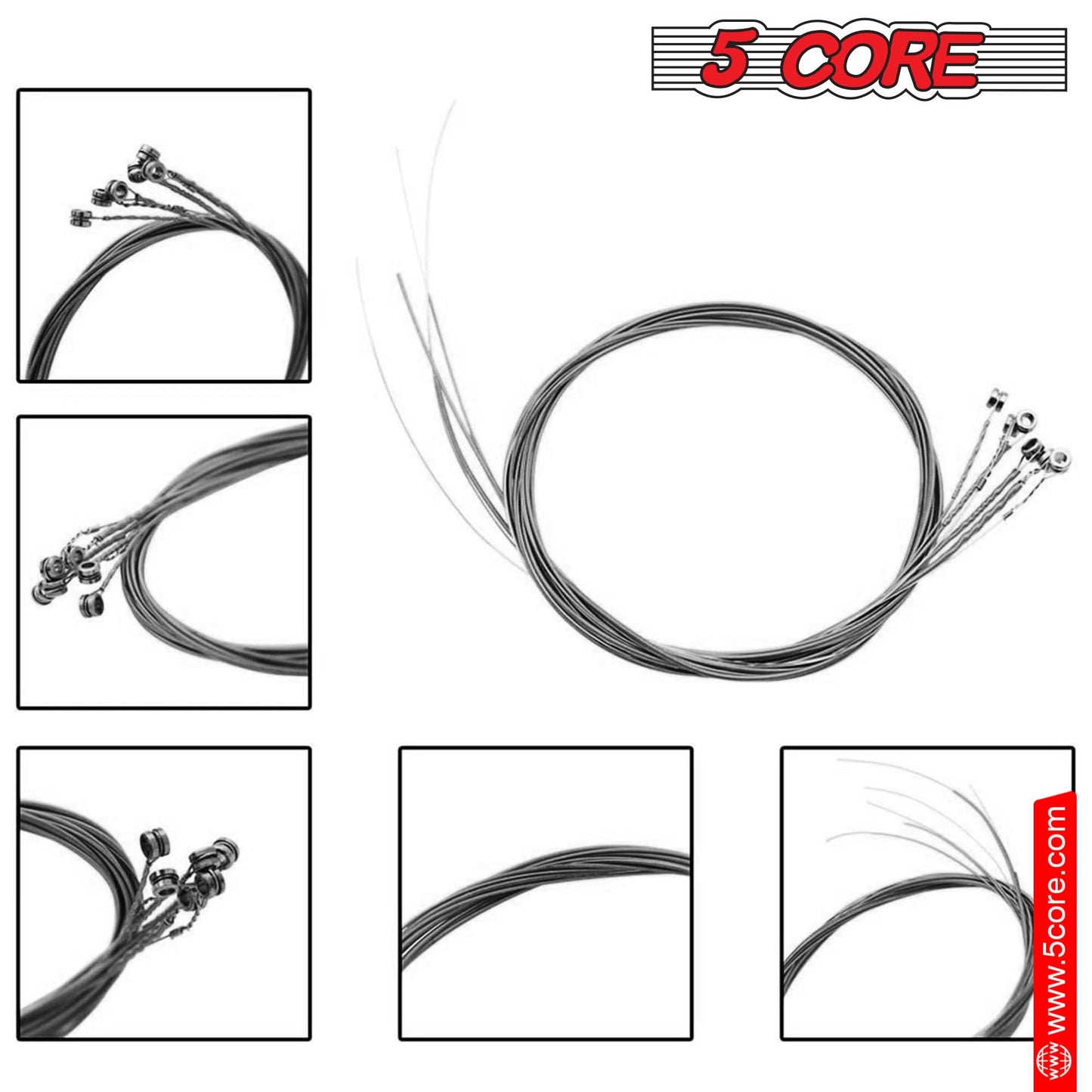 5 Core Acoustic Guitar 6 String Set Light Gauge Steel Carbon Core