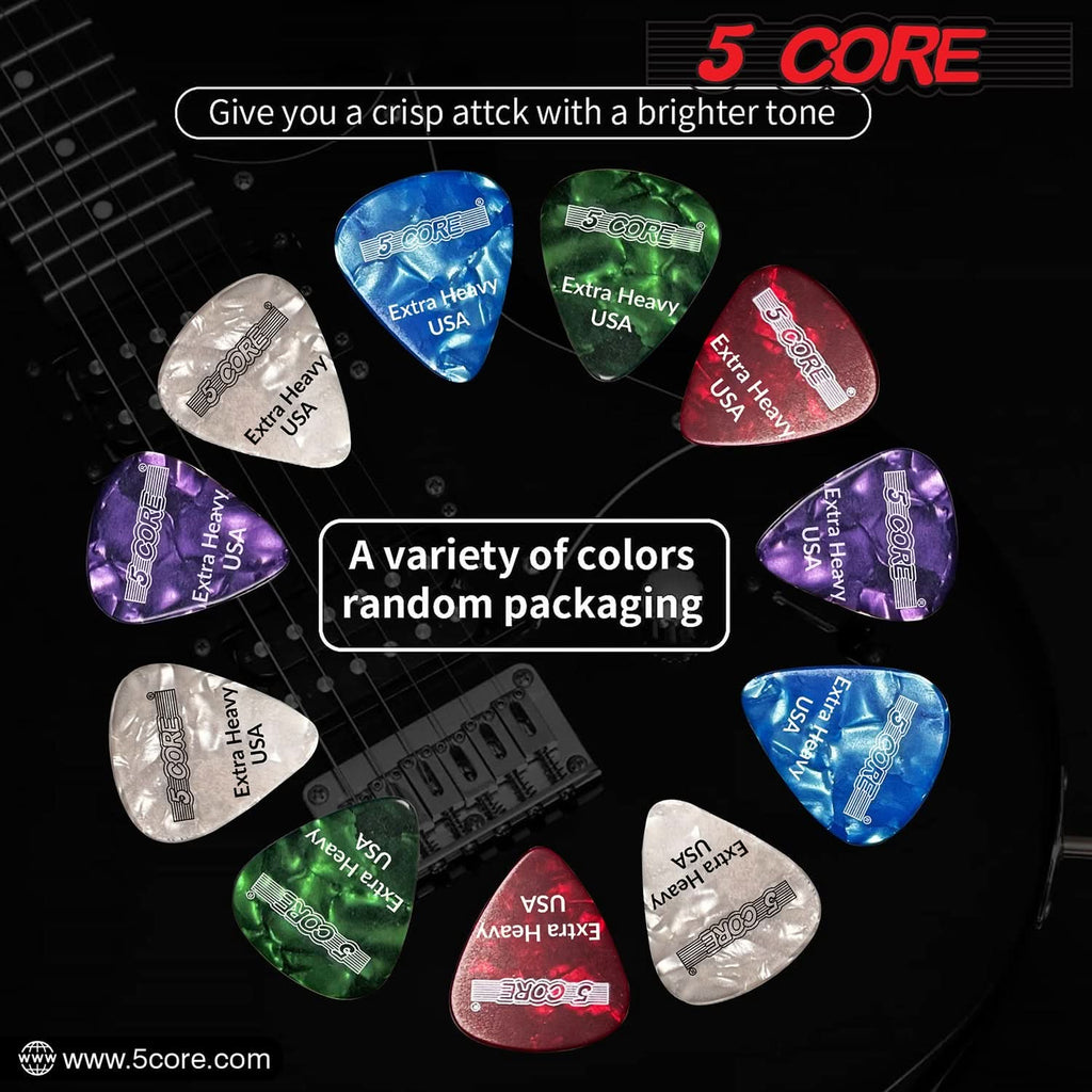 5Core Guitar Picks 1.2mm Celluloid Extra Heavy Gauge Pick - Acoustic