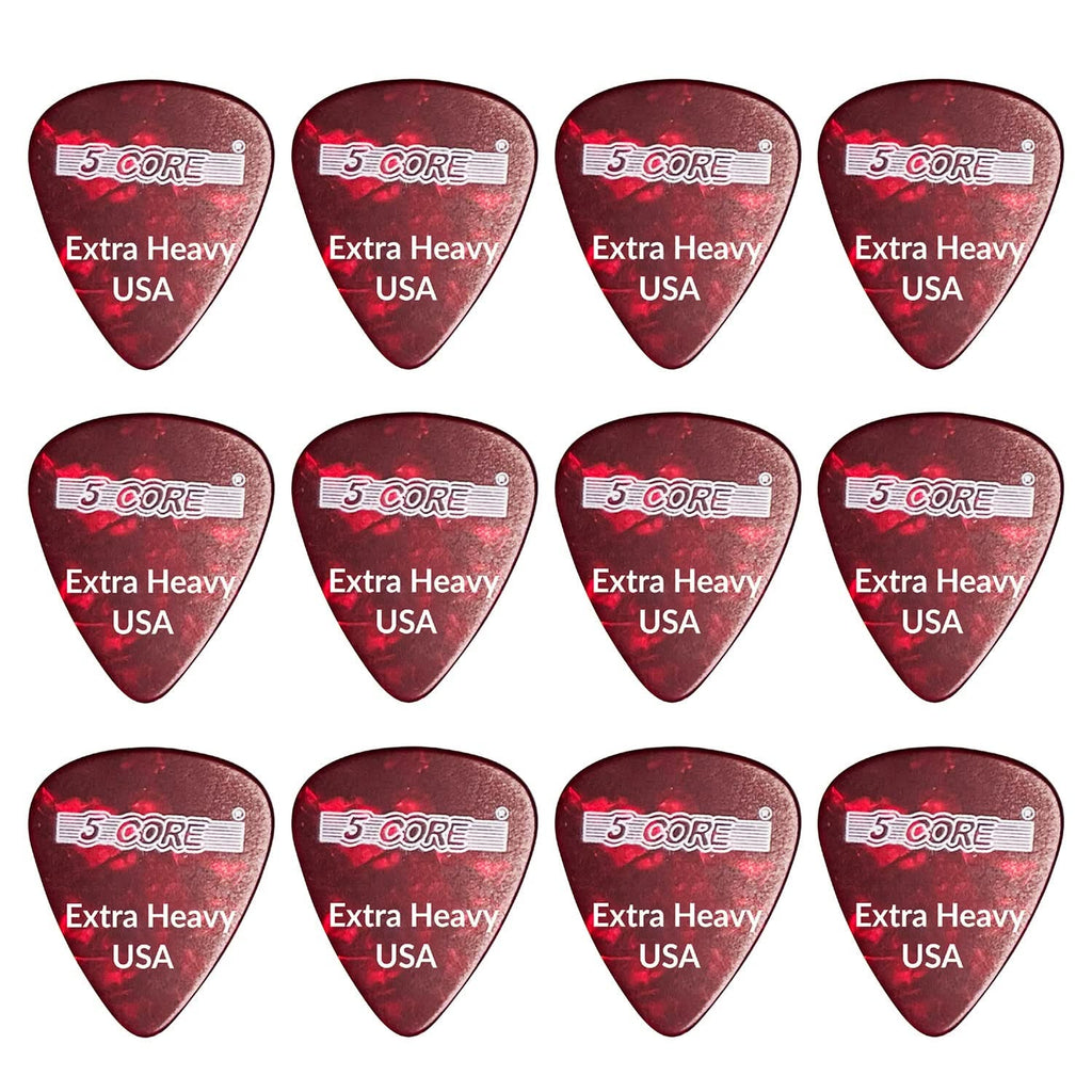 5Core Guitar Picks 1.2mm Celluloid Extra Heavy Gauge Pick - Acoustic