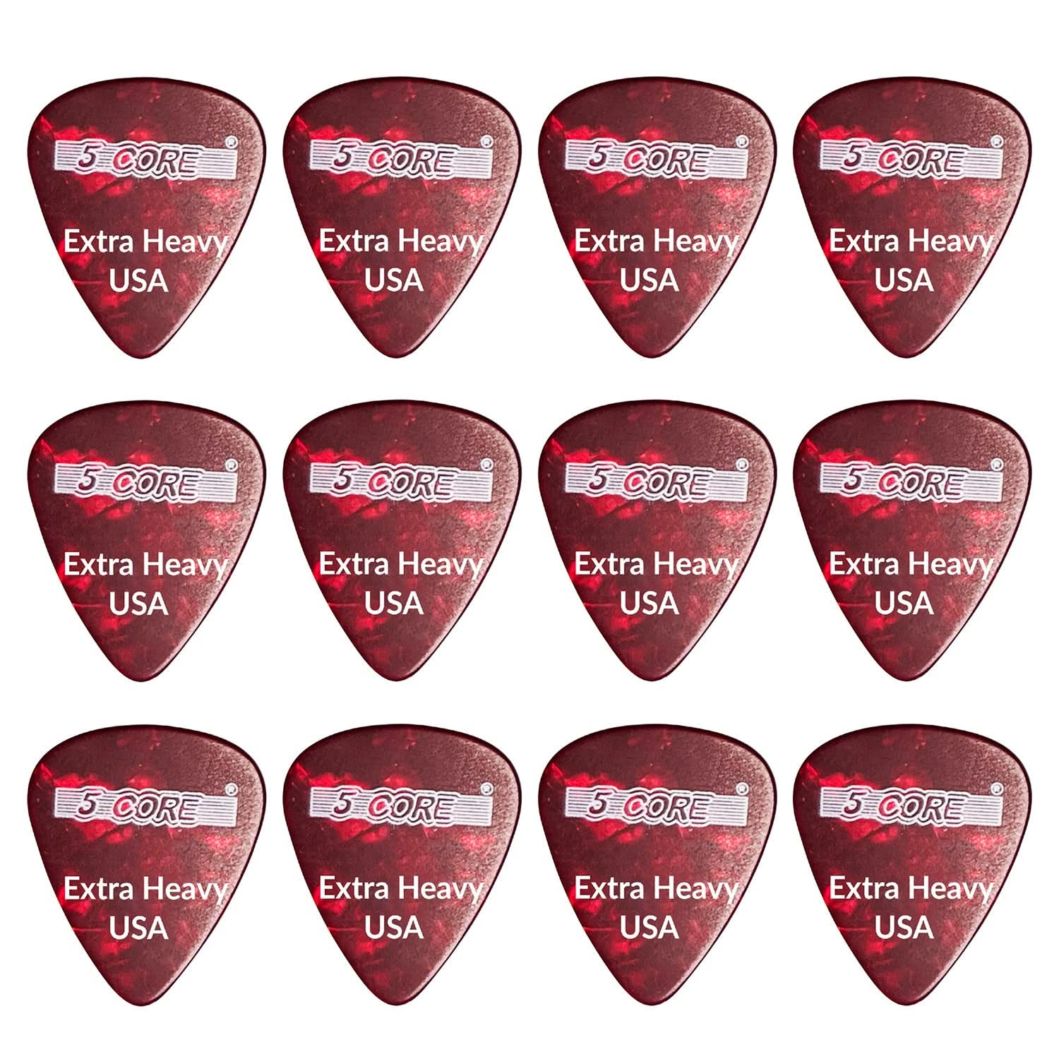 5Core Guitar Picks 1.2mm Celluloid Extra Heavy Gauge Pick - Acoustic