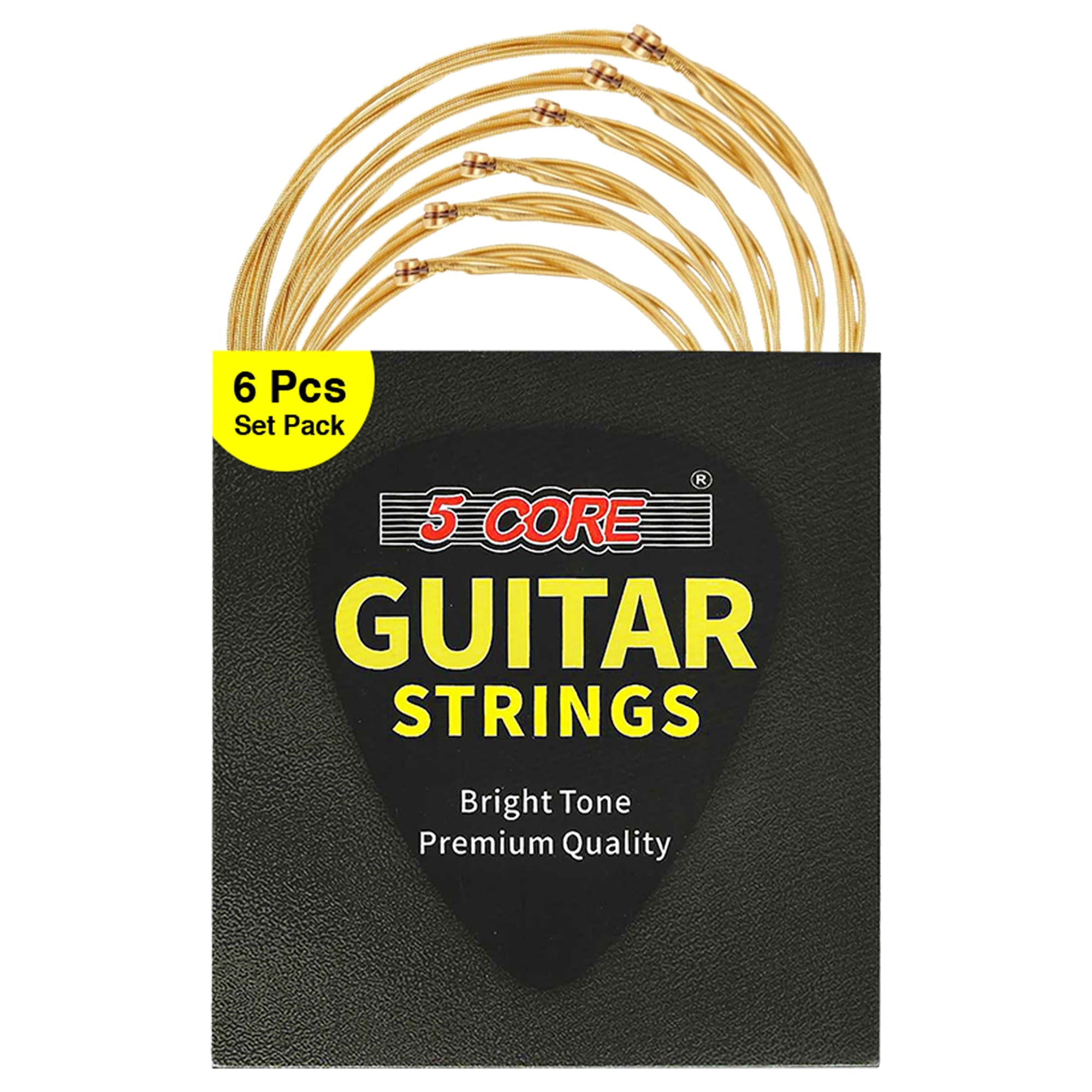 5 Core Acoustic Guitar 6 String Set Medium Gauge Steel Carbon Core