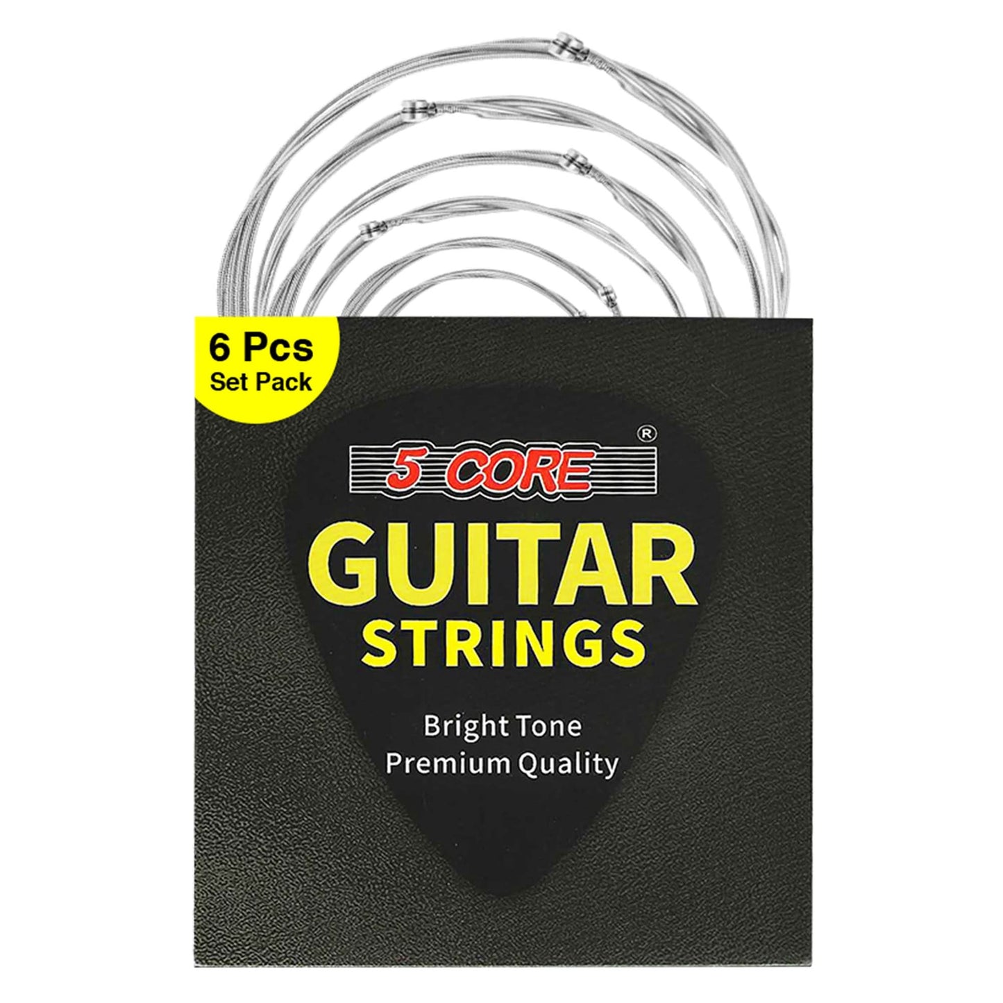5 Core Acoustic Guitar 6 String Set Light Gauge Steel Carbon Core