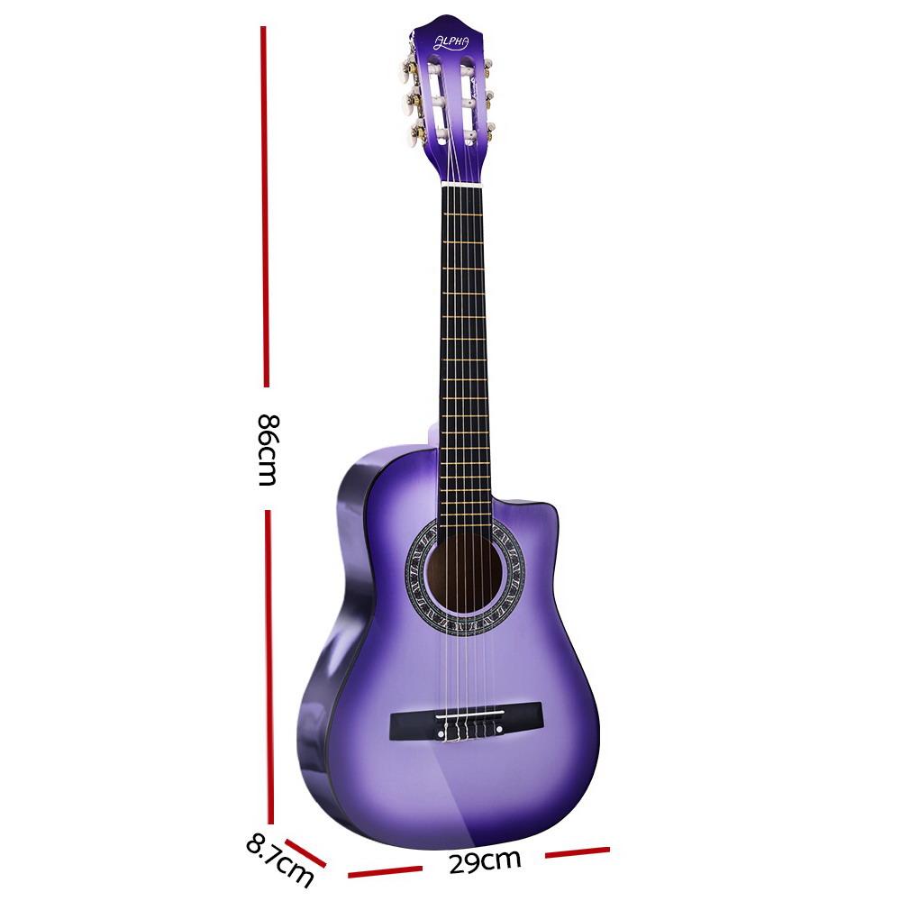 Alpha 34 Inch Classical Guitar Wooden Body Nylon String Beginner Kids