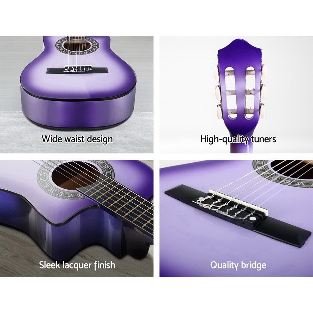 Alpha 34 Inch Classical Guitar Wooden Body Nylon String Beginner Kids