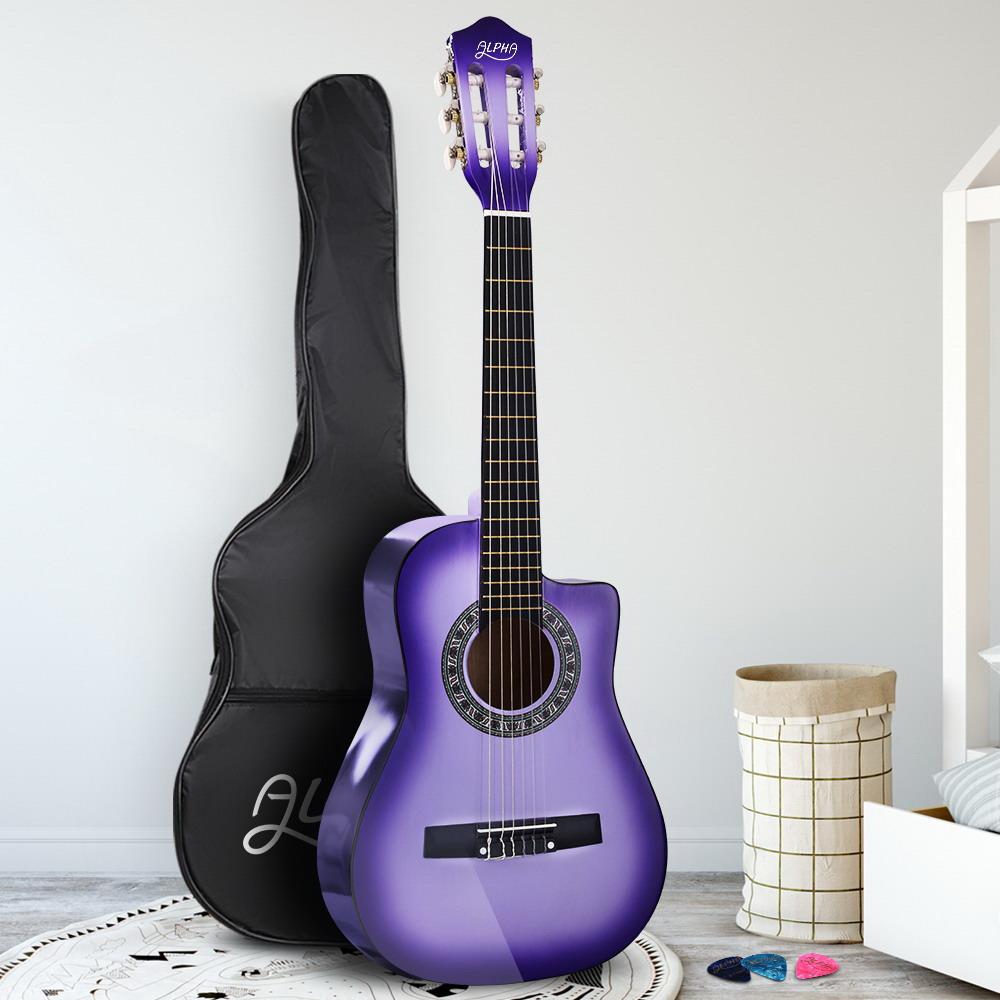 Alpha 34 Inch Classical Guitar Wooden Body Nylon String Beginner Kids