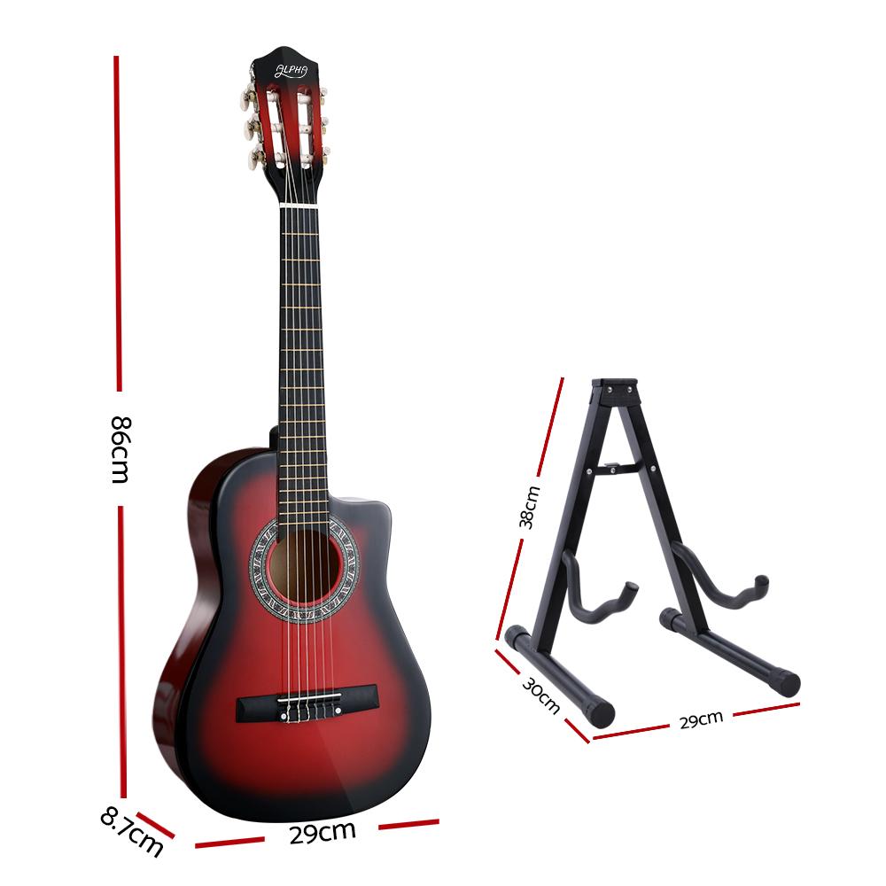 Alpha 34" Inch Guitar Classical Acoustic Cutaway Wooden Ideal Kids