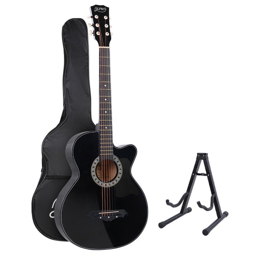 Alpha 38 Inch Acoustic Guitar Wooden Body Steel String Full Size w/