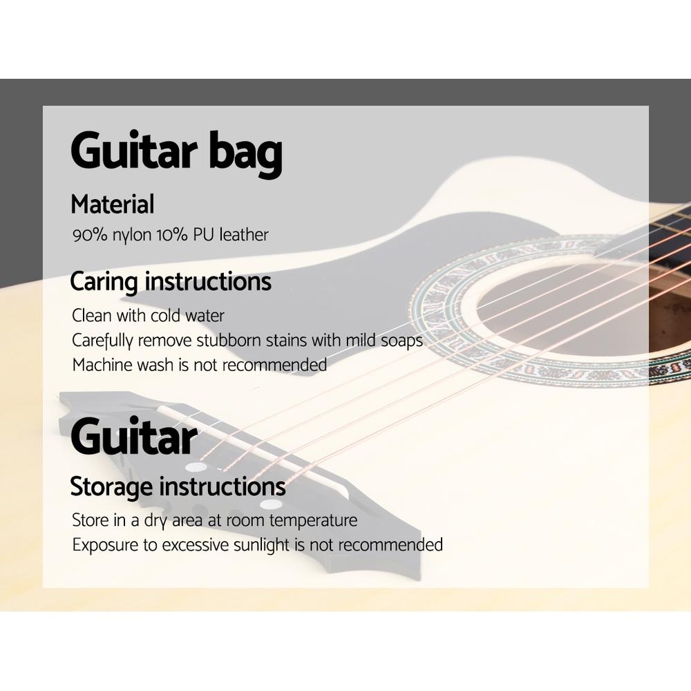 Alpha 38 Inch Acoustic Guitar Wooden Body Steel String w/ Stand Left