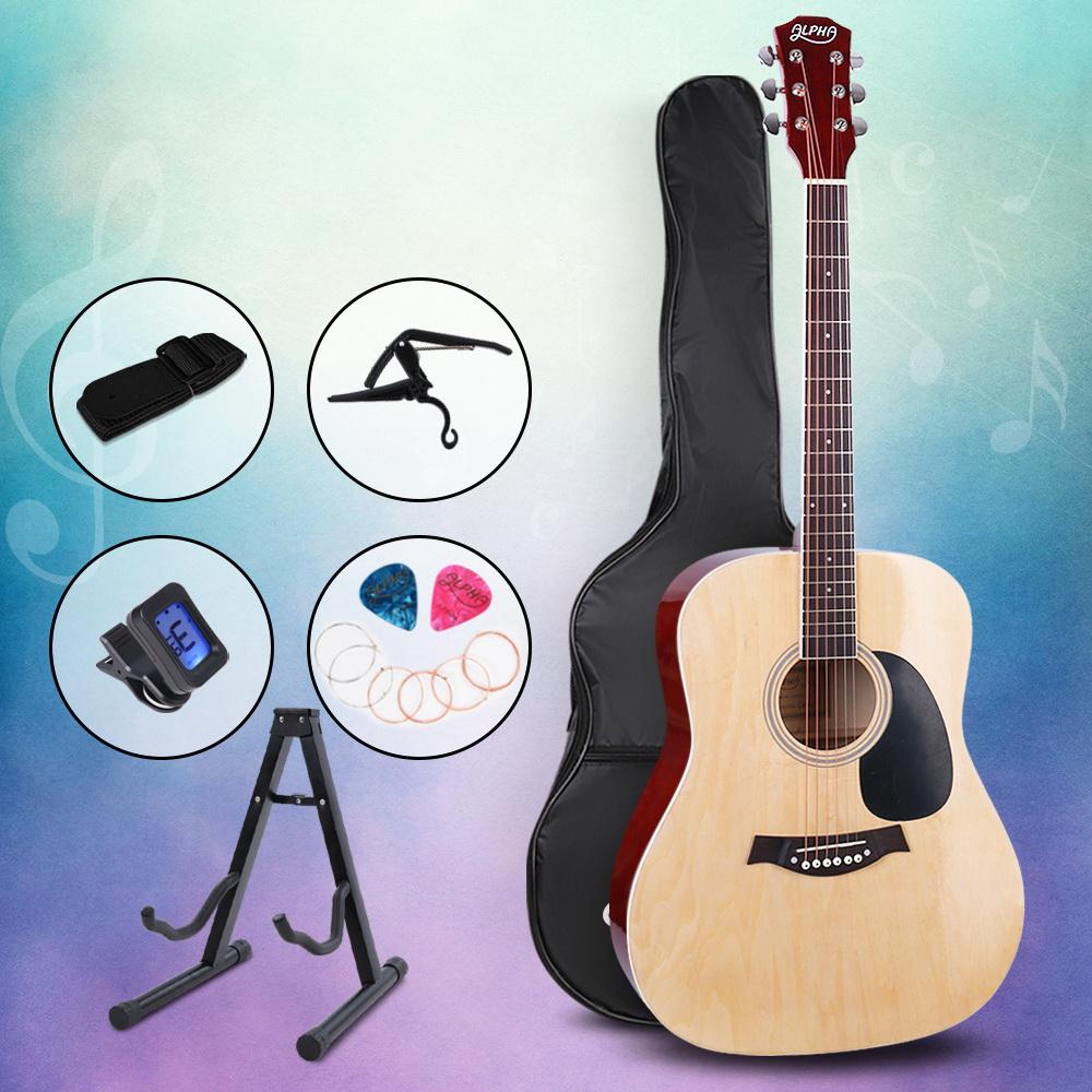Alpha 41 Inch Acoustic Guitar Wooden Body Steel String Dreadnought