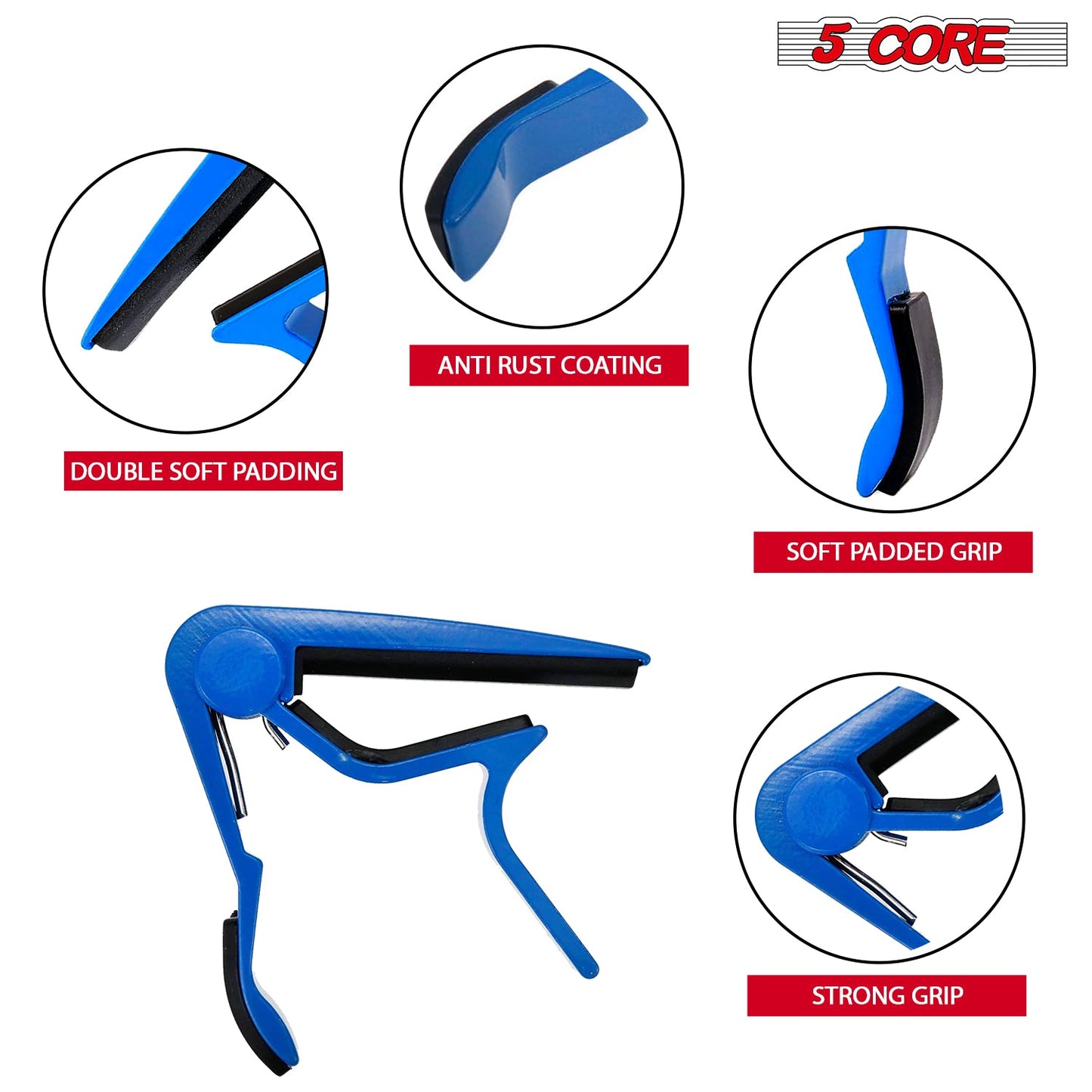 5Core Capo Acoustic Electric Guitar 6 String Kapo Clip For Banjo