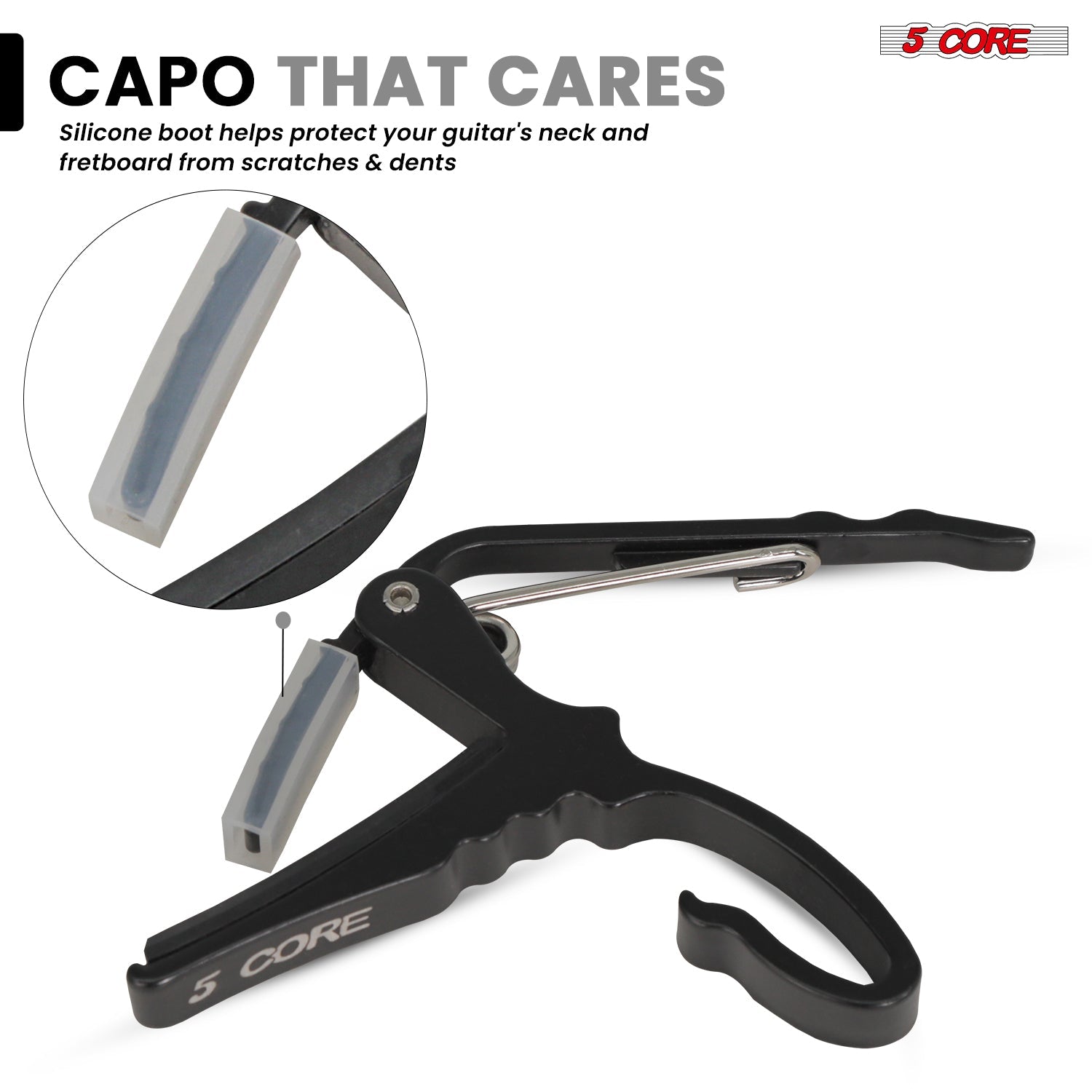 5Core Capo Acoustic Electric Guitar String Clip + 6Pcs Guitar Picks