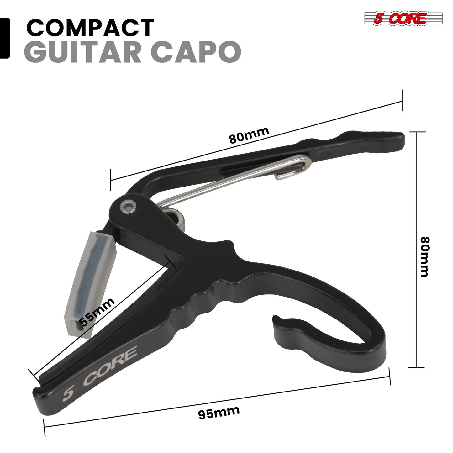 5Core Capo Acoustic Electric Guitar String Clip + 6Pcs Guitar Picks