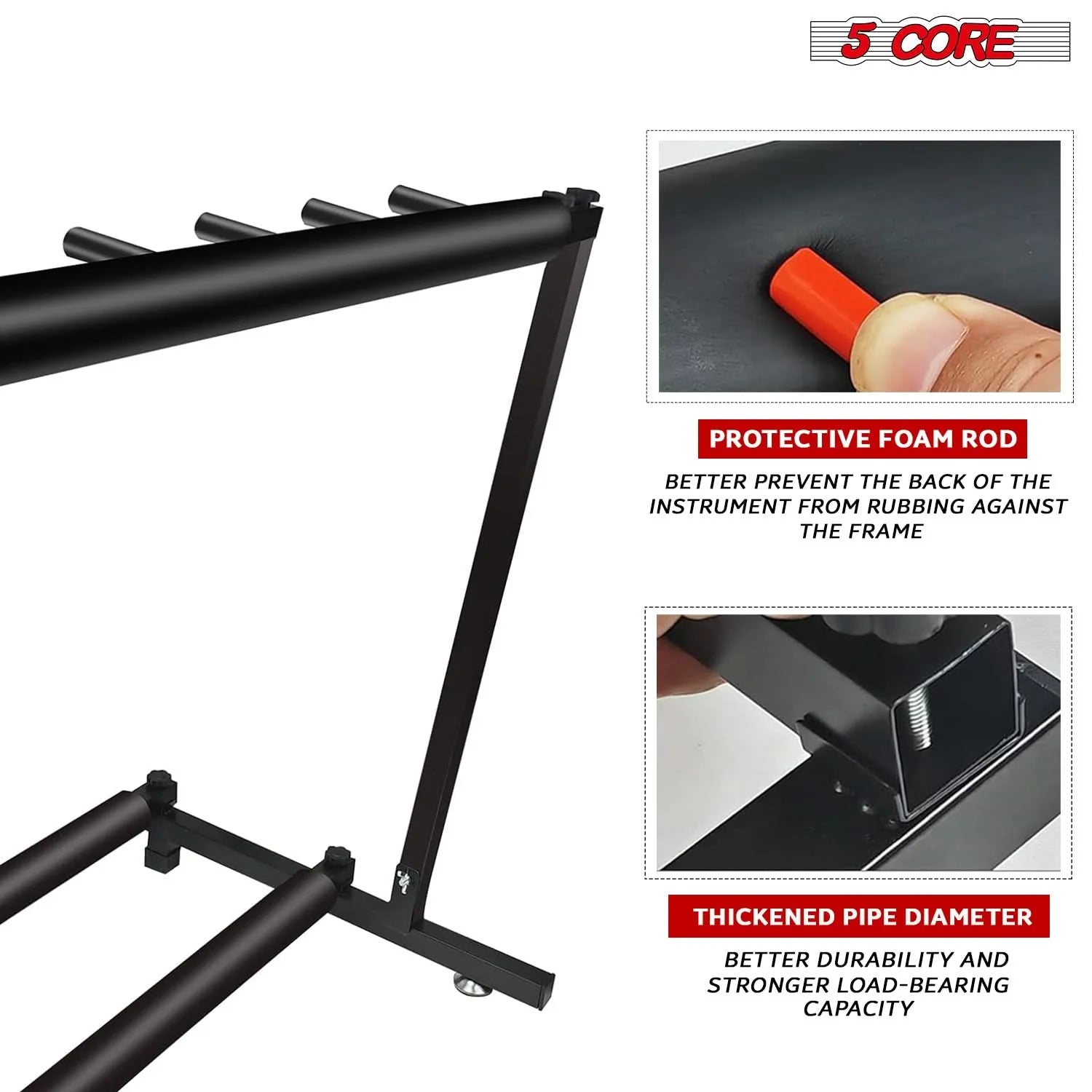 Multi Guitar Rack Stand Floor 3 Slot Adjustable Flying V Guitars