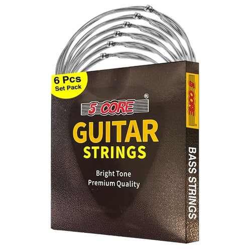 5Core Bass Electric Guitar Strings 0.045-.100 Gauge W Bright Tone for