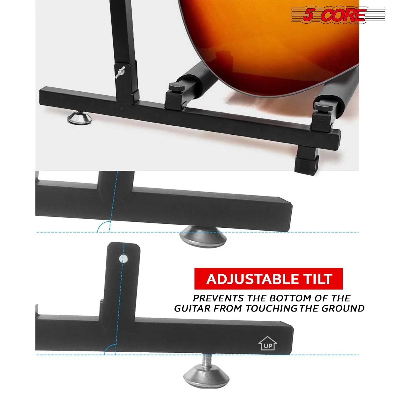 Multi Guitar Rack Stand Floor 3 Slot Adjustable Flying V Guitars